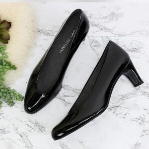 Stuart Weitzman Black Patent Leather low Heels